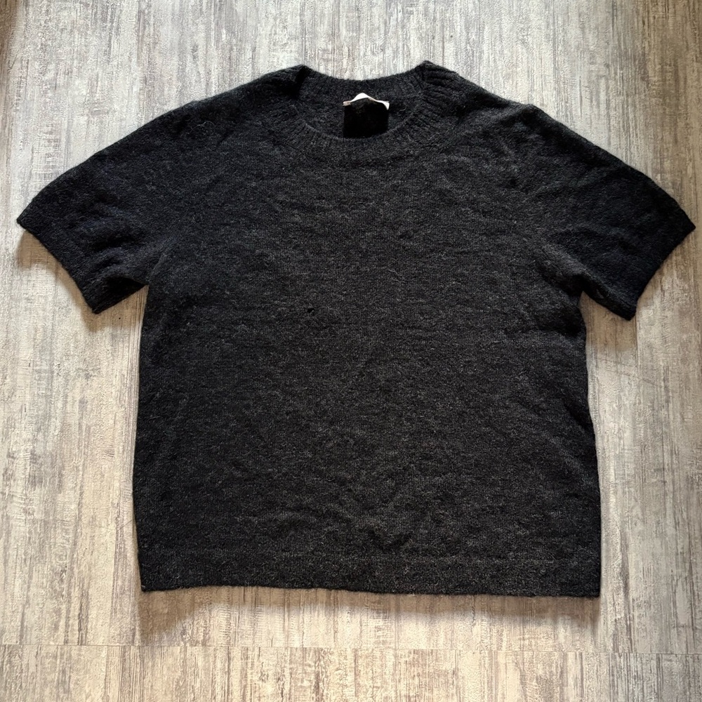 Everlane Charcoal Short Sleeve Sweater Size XL